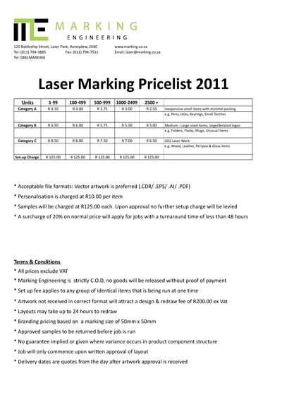 In-House Laser Marking